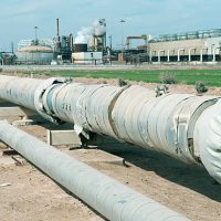 Pipelines from geothermal plant in southern California